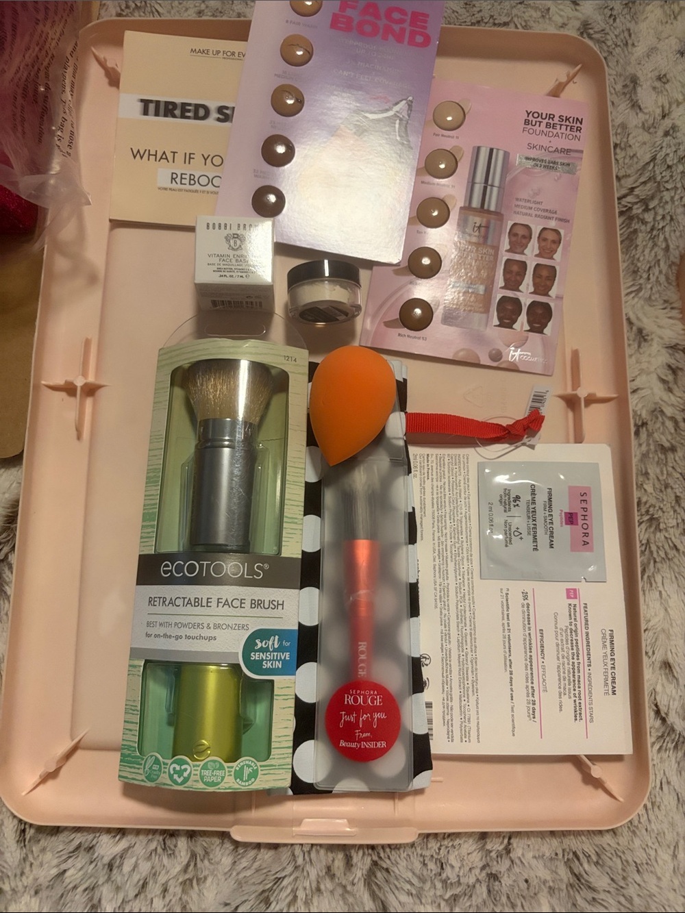 Sephora Orange Makeup Sponge with Polka Dot Brush Sleeve